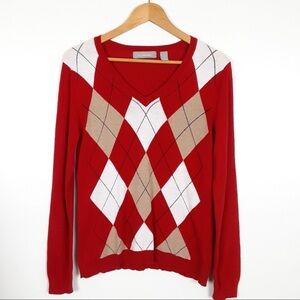 Liz Claiborne L Blocked V-Neck Sweater